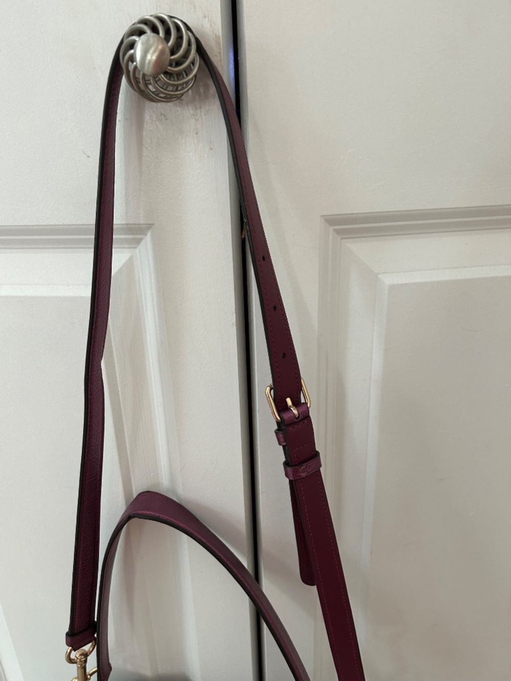 Coach Metallic berry color and brown signature bag - Picture 7 of 10